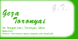 geza toronyai business card