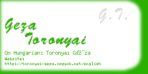 geza toronyai business card